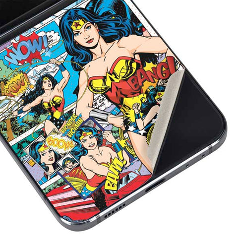 DC Comics Wonder Woman Comic Blast Galaxy Z Flip5 5G Skin
